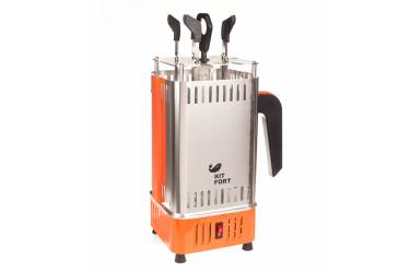 Шашлычница электрическая Kitfort KT-1403 900Вт серебристый/оранжевый