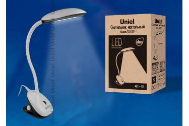 Светильник настольный Uniel LED TLD-529 Black-White/4W/LED/400Lm/4500K прищепка 