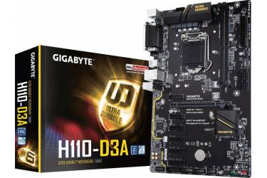 Материнская плата Gigabyte GA-H110-D3A Soc-1151 Intel H110 2xDDR4 ATX AC`97 8ch(7.1) GbLAN+VGA