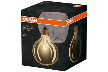 Лампа светодиодная OSRAM_G125_4.5W/825_E27 _FILAMENT_VINTAGE_ янтарный шар глоб