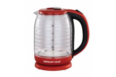 Чайник электрический Mercury Haus MC - 6629 рифленое стекло/пл красный 2,0 л. 2200Вт