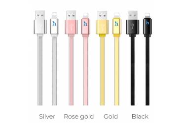 Кабель USB Hoco UPL12 Plus Jelly Braided charging data cable for Lightning (Smart Light) rose gold