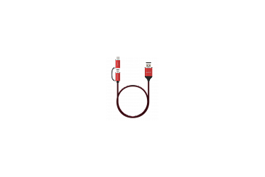 Кабель Maxvi MC-12MT  red  (Micro USB + переходник Type-C, 1м)