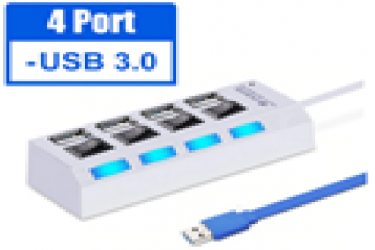 USB 3.0 хаб с выключателями, 4 порта, СуперЭконом, белый