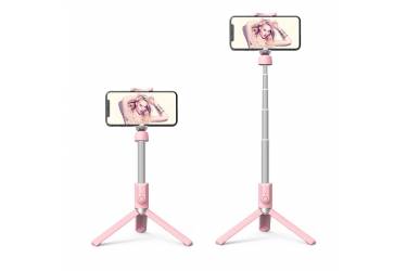 Монопод для селфи Hoco K11 Wireless Tripod selfie stand Pink