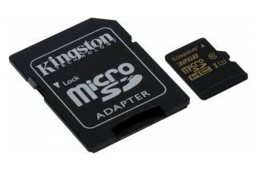 MicroSDHC флэш-накопитель 32GB Class 10 Kingston UHS-I U3 (90MB/s) + adapter