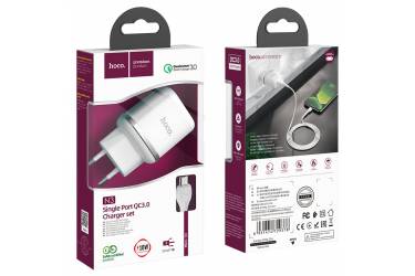CЗУ Hoco N3 Special single port QC3.0 charger set + Type-C White