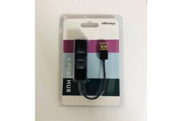 Адаптер USB Hub 4 ports Black