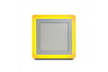 Накладной (LED) светильник Квадрат с оранж. подсветкой DLB Smartbuy-13w/6500K+O/IP20, 195*195, 3 реж