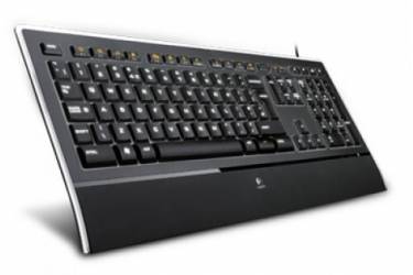 Клавиатура Logitech K740 черный USB slim Multimedia LED (подставка для запястий)
