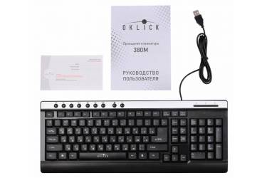 Клавиатура Oklick 380M черный/серебристый USB Multimedia