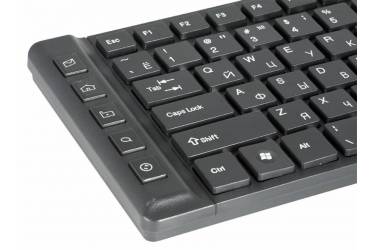 Клавиатура Оклик 530S черный USB slim Multimedia (плохая упаковка)