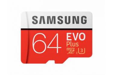 MicroSDXC флэш-накопитель 64GB Class 10 Samsung UHS-I U3 Evo Plus2 (100/60 Mb/s)  + adapter