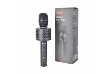  Караоке-микрофон Atom КМ-230 черный р80х80х260мм звук 2*3Вт bluetoothm microSD аккумулятор 2000мА/ч