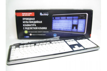 Клавиатура Smartbuy One 332 USB бело-черная с подсветкой