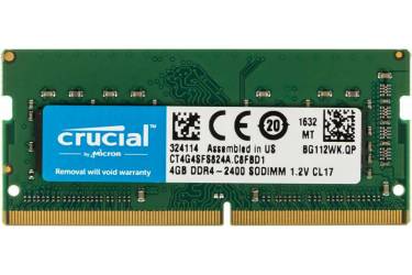 Память DDR4 4Gb 2400MHz Crucial CT4G4SFS824A RTL PC4-19200 CL17 SO-DIMM 260-pin 1.2В single rank