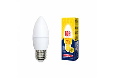 Лампа светодиодная Uniel Norma LED-C37-7W/WW/E27/FR/NR свеча