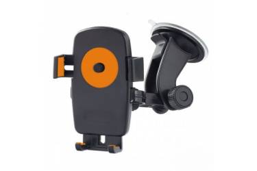 Автодержатель Perfeo-502 для смартфона до 5"/на стекло/One touch черный + оранж (PH-502-2)