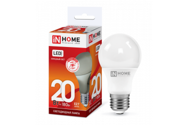 Лампа светодиодная IN HOME LED-A60-VC 20Вт 230В Е27 6500К 1800Лм