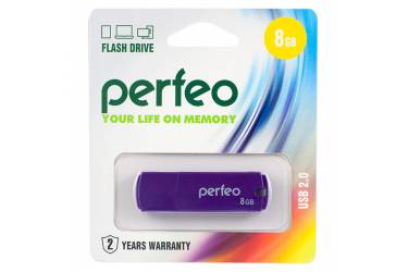 USB флэш-накопитель 8GB Perfeo C05 фиолетовый USB2.0