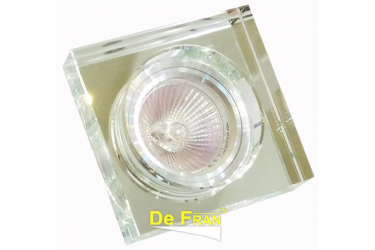 Светильник точечный_DE FRAN_ FT 891 MR16 квадрат хром+зеркальный прозрачный