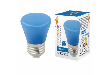 Лампа светодиодная Volpe COLOR LED-D45-1W/BLUE/E27/FR/С BELL колокольчик синий