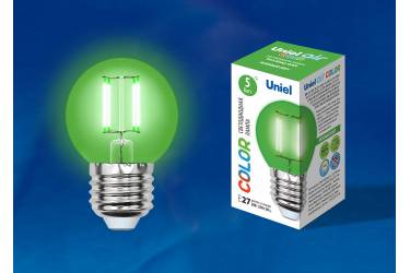 Лампа светодиодная UNIEL COLOR LED-G45-5W/GREEN/E27 GLA02GR зелёная
