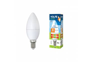 Лампа светодиодная Volpe LED-C37-8W/DW/6500/E14/FR/O свеча мат