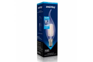 Светодиодная (LED) Свеча на ветру Лампа FIL Smartbuy-C37-8W/4000/E14 (SBL-C37FCan-8-40K-E14)