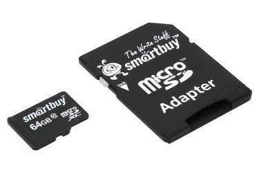 Карта памяти SmartBuy MicroSDXC 64GB Class 10+adapter