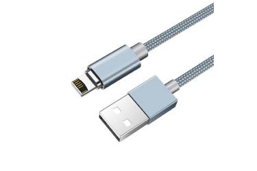 Кабель USB Hoco U40Bi Magnetic adsorption Lightning (серый)