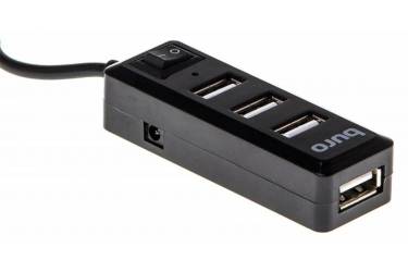 Разветвитель USB 2.0 Buro BU-HUB4-0.5L-U2.0 4порт. черный (плохая упаковка)