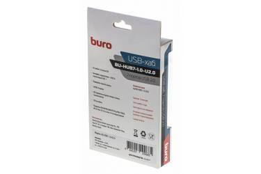 Разветвитель USB 2.0 Buro BU-HUB7-1.0-U2.0 7порт. черный (плохая упаковка)