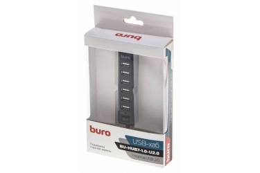 Разветвитель USB 2.0 Buro BU-HUB7-1.0-U2.0 7порт. черный (плохая упаковка)