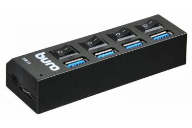 Разветвитель USB 3.0 Buro BU-HUB4-U3.0-L 4порт. черный