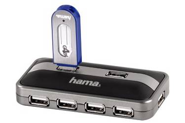 Разветвитель USB 2.0 Hama Active1:7 7порт. черный (00078483)