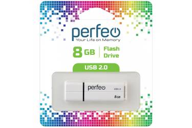 USB флэш-накопитель 8GB Perfeo C01G2 белый USB2.0