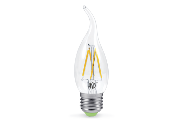 Лампа светодиодная ASD LED-СВЕЧА НА ВЕТРУ-PREMIUM 5Вт 160-260В Е27 3000К 450Лм прозрачная 