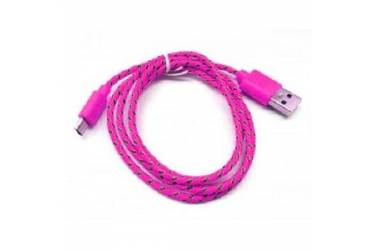 Кабель USB Smartbuy MicroUSB нейлон, длина 1 м, розовый