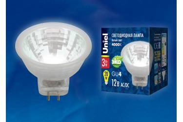 Лампа светодиодная Uniel LED-MR11-3W/NW/4000/GU4 220V