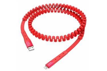 Кабель USB Hoco U78 Cotton treasure elastic charging data cable for Lightning Red