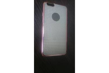 Силиконовая накладка Iphone 6G/6S имитация страз розовый
