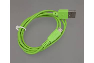 Кабель USB micro,  зеленый, 1м