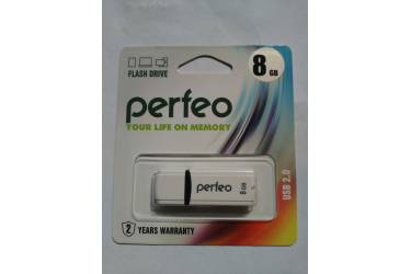 USB флэш-накопитель 8GB Perfeo C02 белый USB2.0