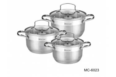 Набор посуды Mercury MC-6023 6 предметов 3,5/2,5/1,8 л 20/18/16 см