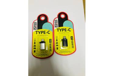 Адаптер OTG Reserve Type-C to USB 3.0 Metal с ушком серебро
