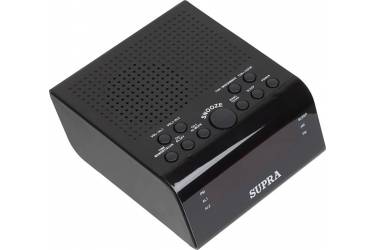 Радиобудильник Supra SA-44FM черный LCD подсв:красная часы:цифровые AM/FM