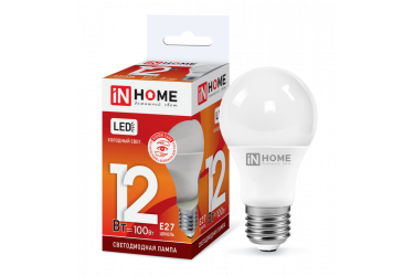 Лампа светодиодная IN HOME LED-A60-VC 12Вт 230В Е27 6500К 1080Лм