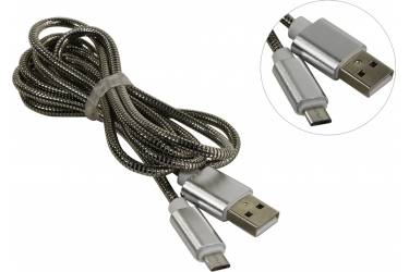 Кабель USB Smartbuy MicroUSB серебро метал, длина 1,2 м