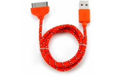 Кабель USB Ab для Apple iPhone 4 30-pin нейлоновый (оранжевый)